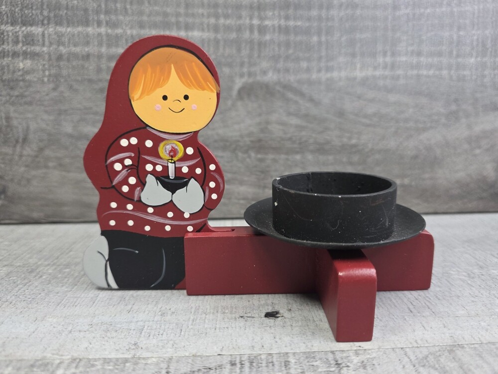 Kari Trestakk Candle Holder Norway Vintage Scandinavian Christmas 127b
